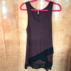 Vanity purple and black tank top size medium